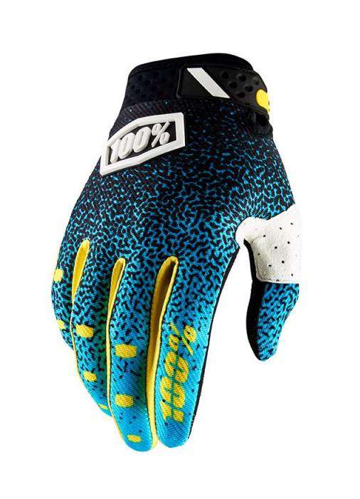 100 ridefit handschuhe 100% GLOVES CYAN/BLACK Größe Innenrohr Lenker:Groß (Ø 18.5 - 19.5 mm) GPS Performance Meter | Silicone palm graphics complete preblackfriday