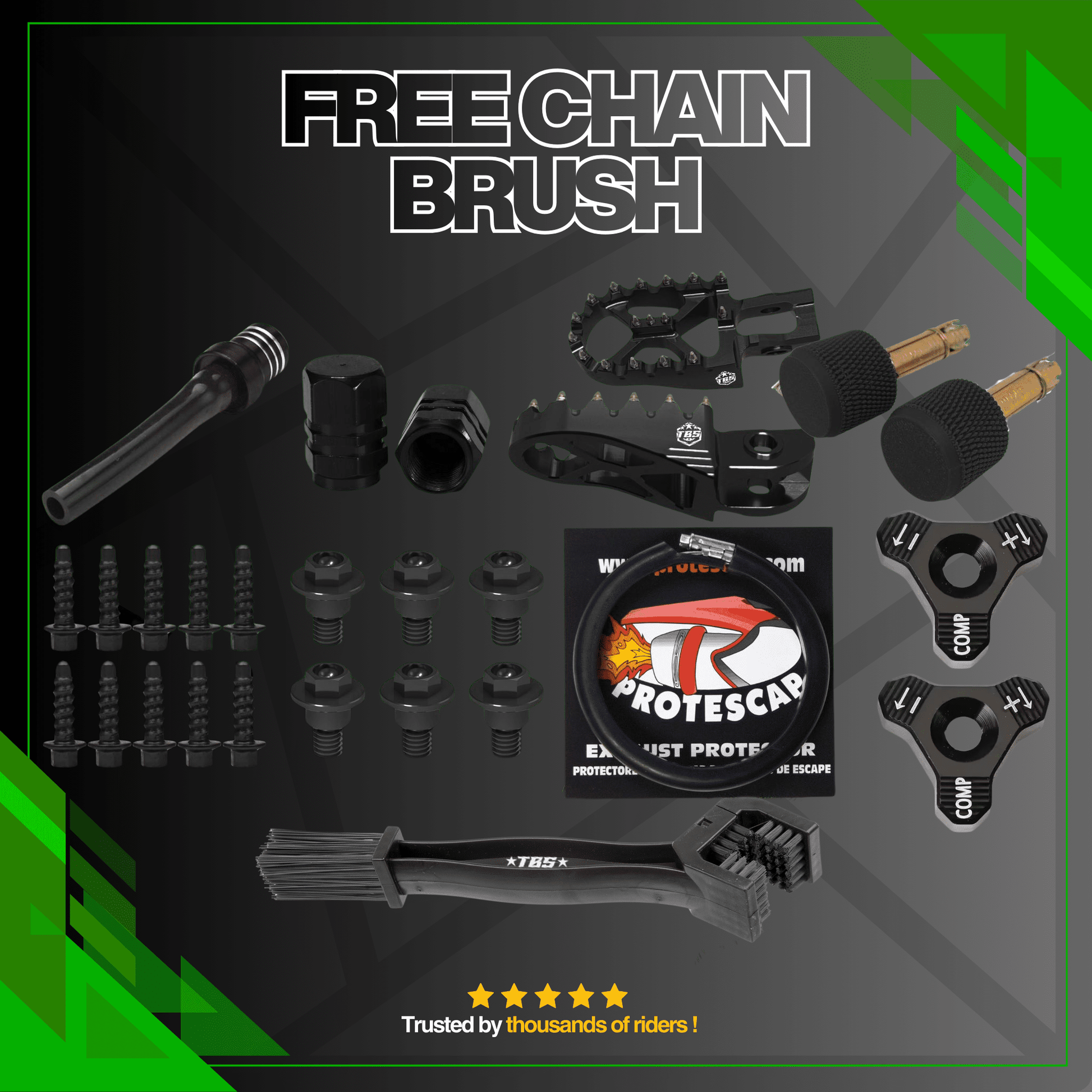 #medium_pack# - #pack# - #kit# - #bar_ends# - #screws# - #anodized# - #exhaust_protector# - #footpegs#