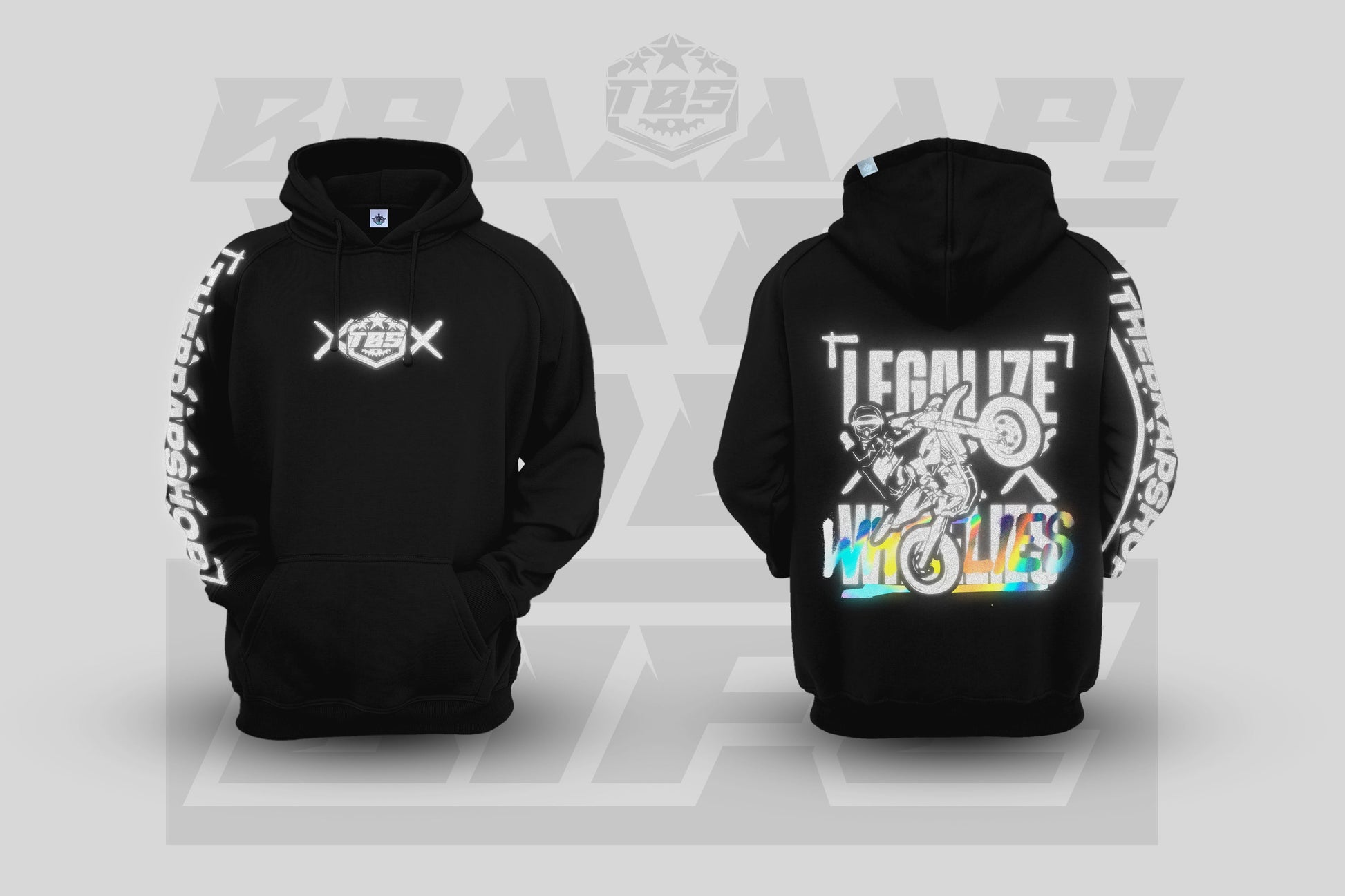 exhaust_protector - thebrapshop - headlight_vinyl - hoodie - t-shirt - legalize_wheelies - braap - braaap - brap - wheelie - supermoto - supermotard - sm - motard