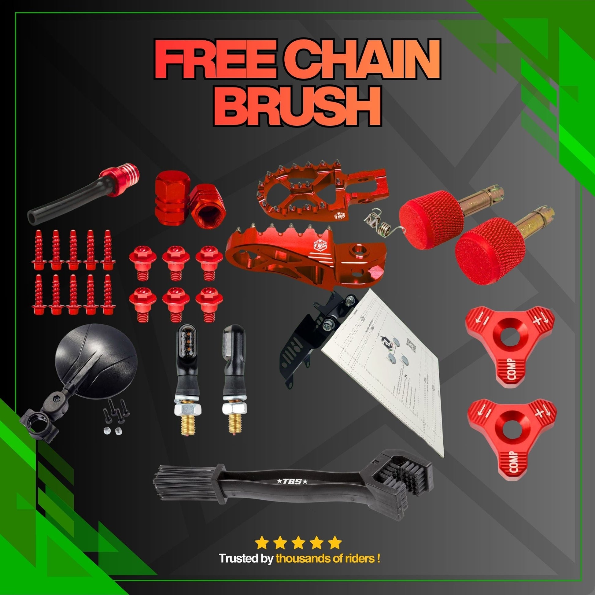 #medium_pack# - #pack# - #kit# - #bar_ends# - #screws# - #anodized# - #exhaust_protector# - #footpegs# - #retractable_plate#