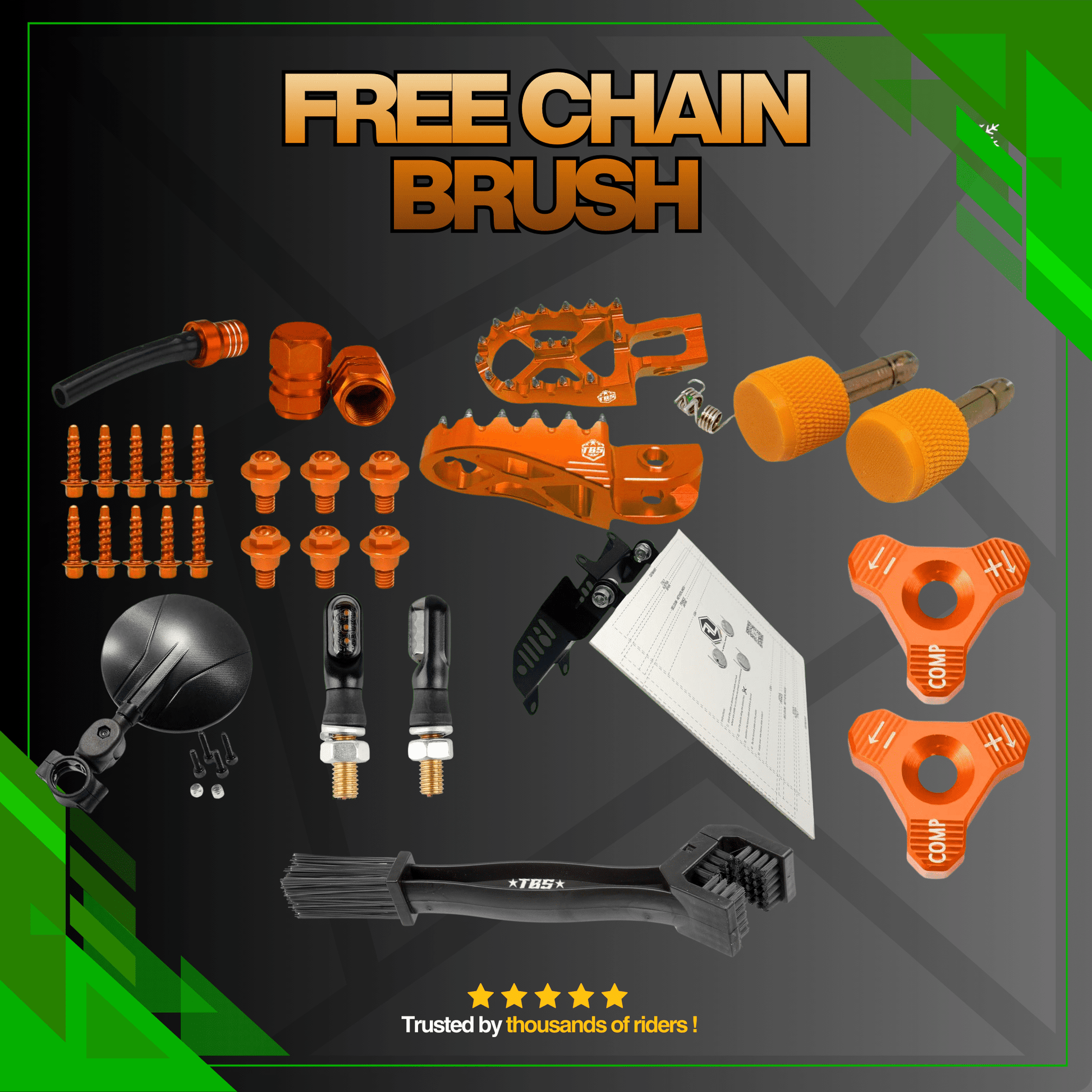 #medium_pack# - #pack# - #kit# - #bar_ends# - #screws# - #anodized# - #exhaust_protector# - #footpegs# - #retractable_plate#