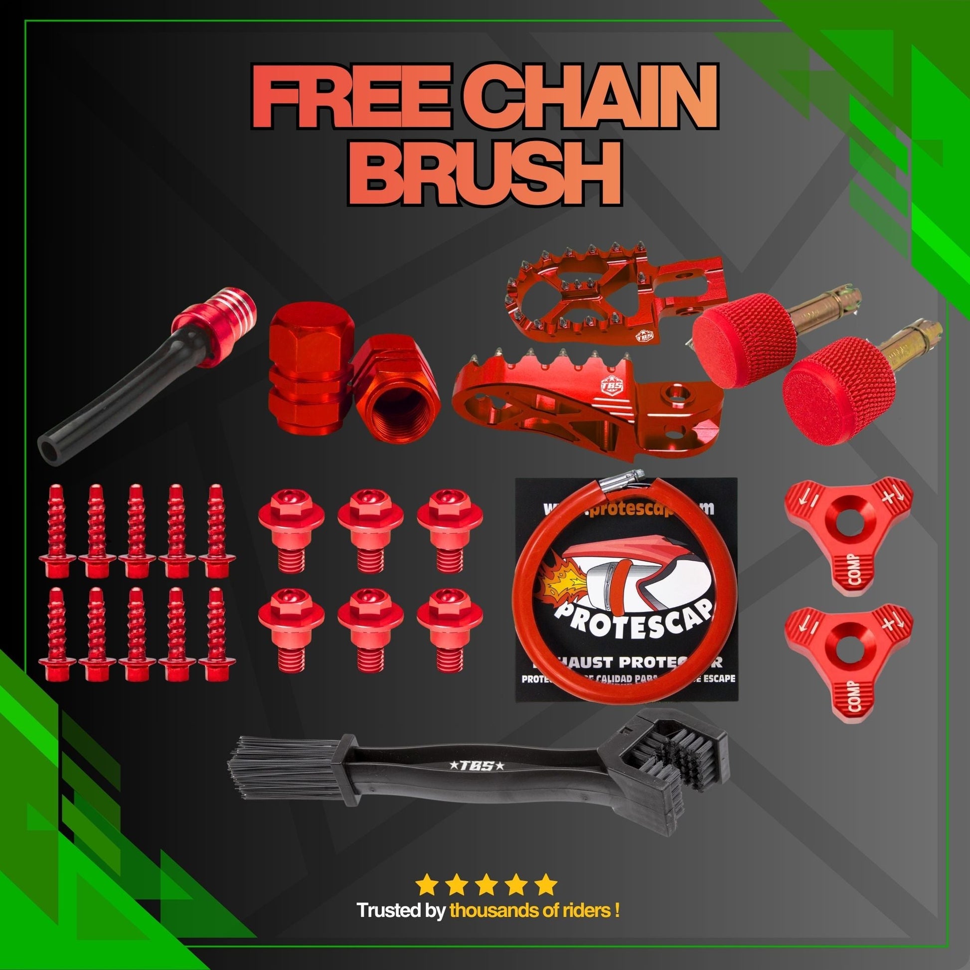 #medium_pack# - #pack# - #kit# - #bar_ends# - #screws# - #anodized# - #exhaust_protector# - #footpegs#