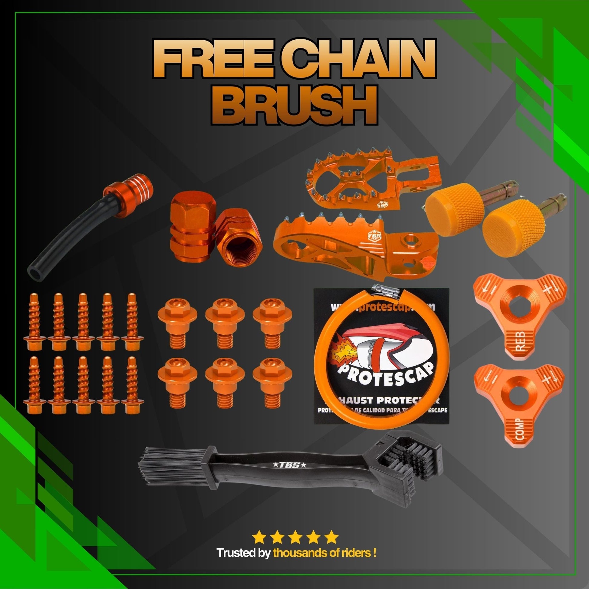 #medium_pack# - #pack# - #kit# - #bar_ends# - #screws# - #anodized# - #exhaust_protector# - #footpegs#