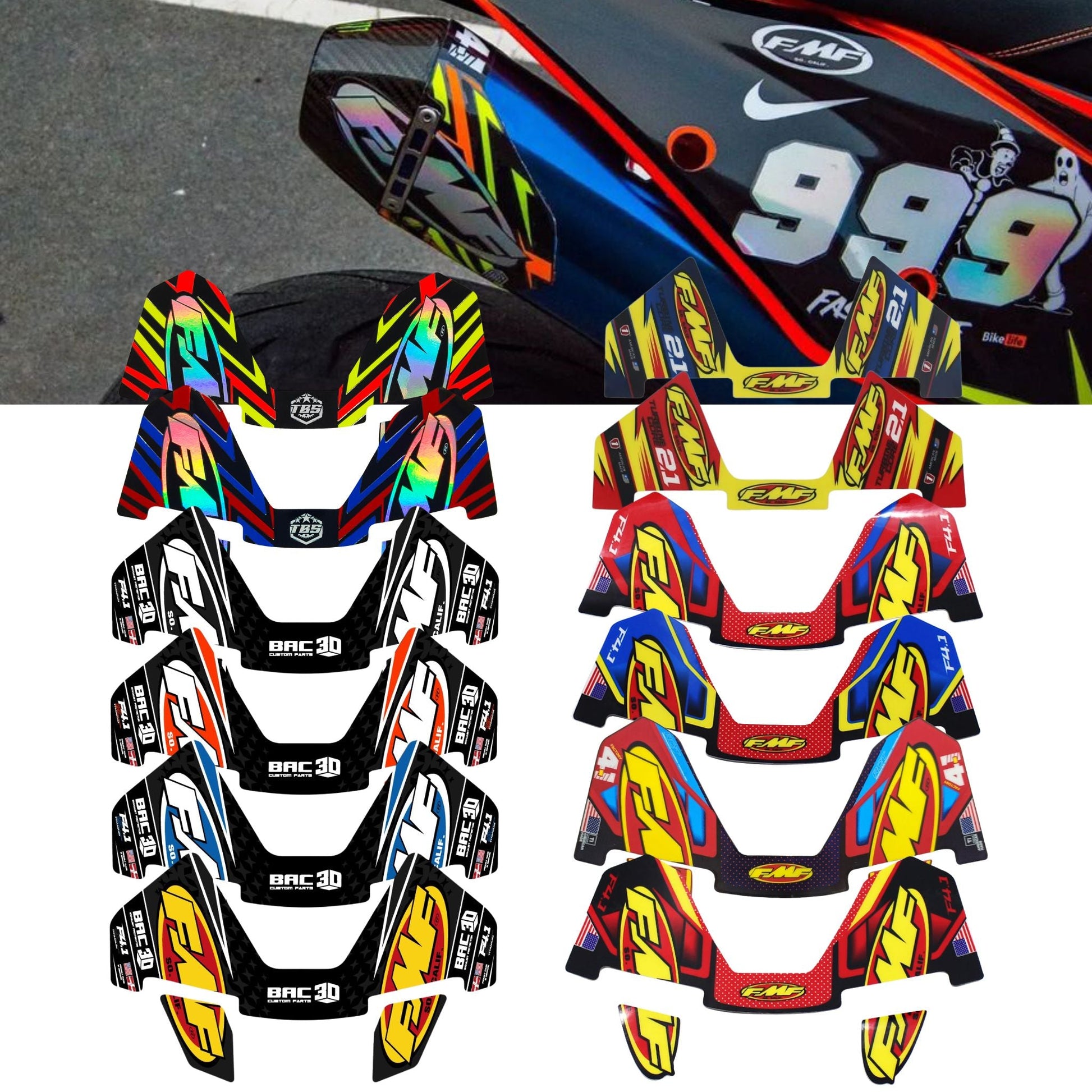 FMF HOLO/NEON STICKERS - Thebrapshop