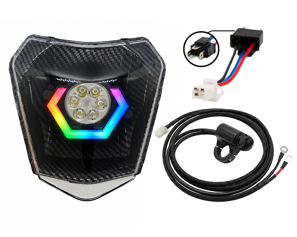 KTM RGB HEADLIGHT HEXBEAM CARBON EDITION - Thebrapshop
