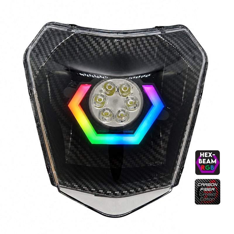 KTM RGB HEADLIGHT HEXBEAM CARBON EDITION - Thebrapshop