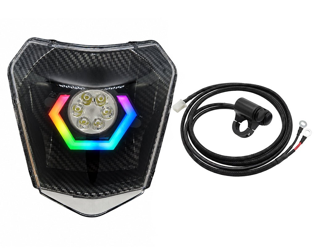 KTM RGB HEADLIGHT HEXBEAM CARBON EDITION - Thebrapshop