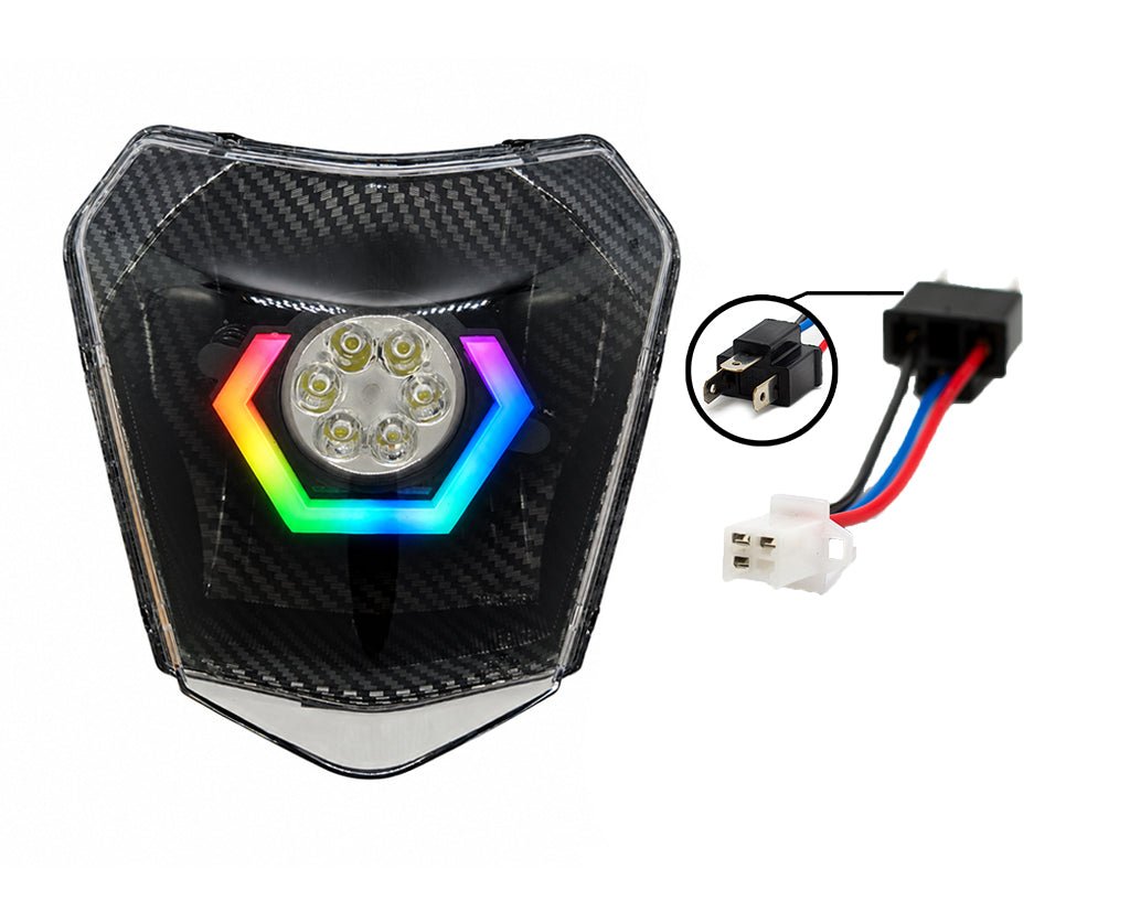 KTM RGB HEADLIGHT HEXBEAM CARBON EDITION - Thebrapshop