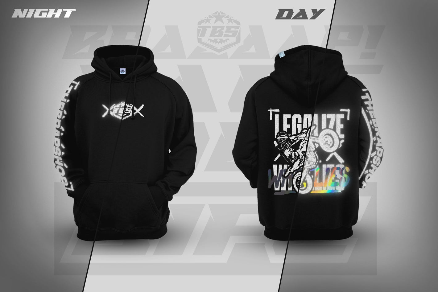 LEGALIZE WHEELIES HOODIES - REFLECTIVE EDITION - Thebrapshop