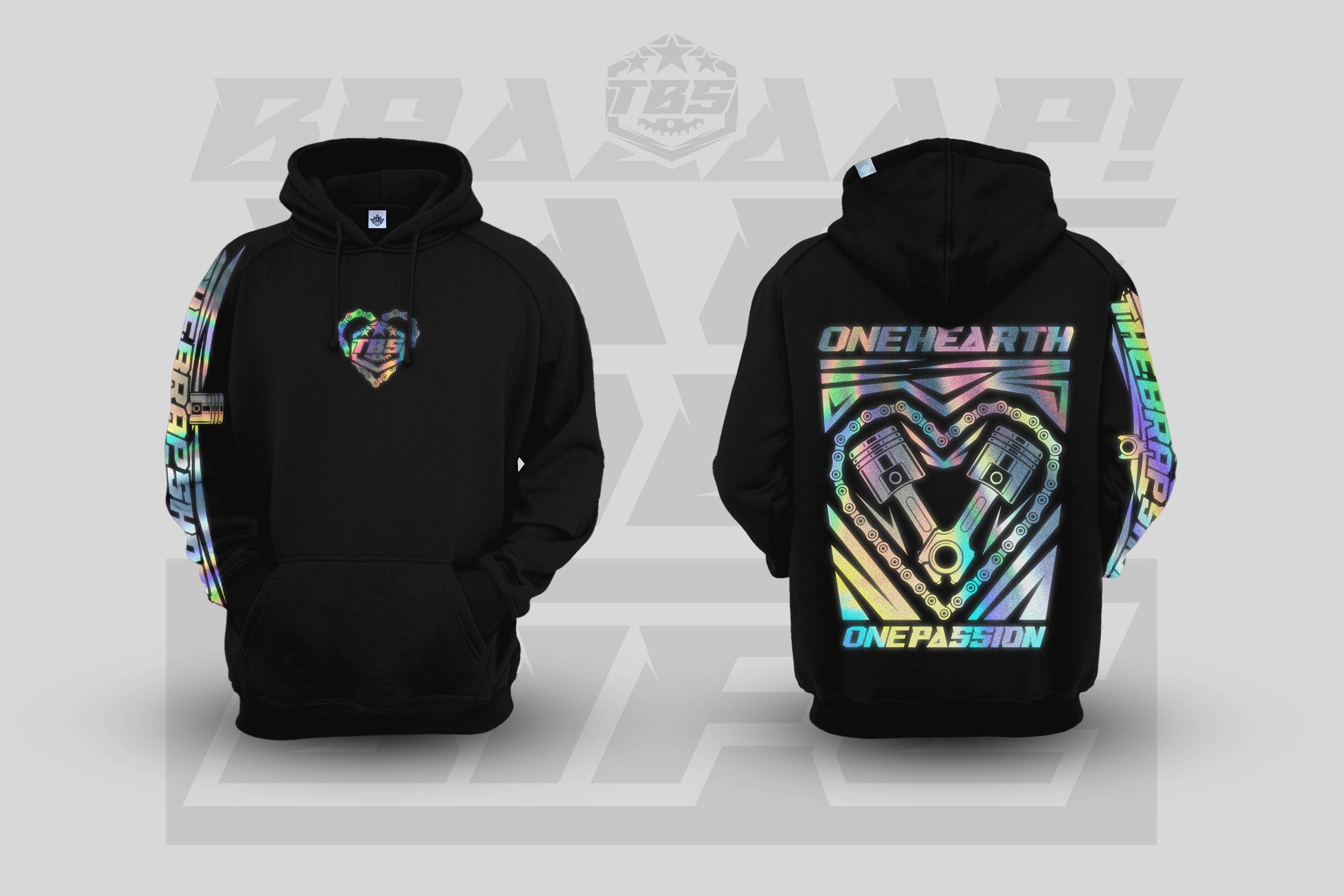 ONE HEART HOODIES - HOLOGRAPHIC EDITION - Thebrapshop