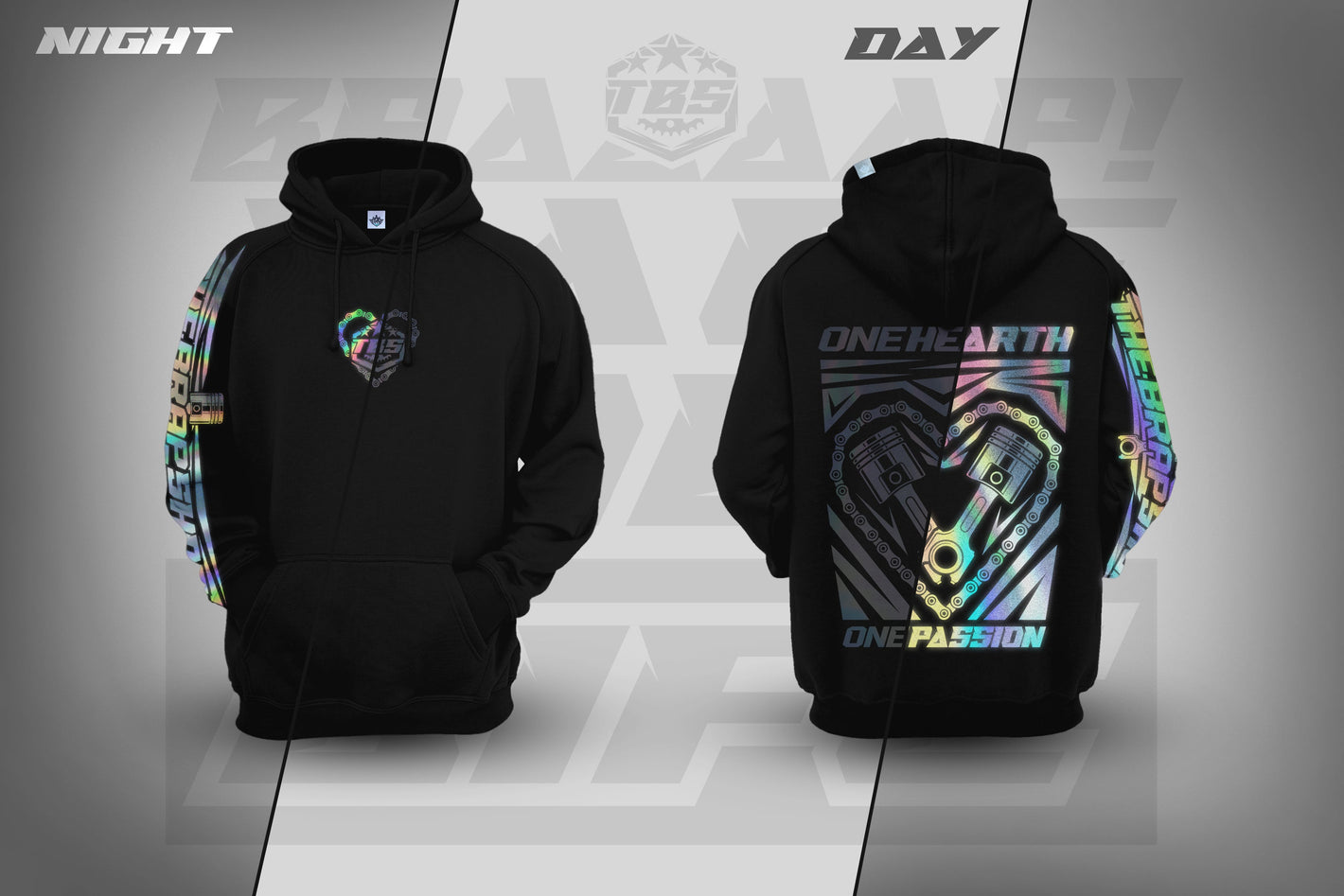 ONE HEART HOODIES - HOLOGRAPHIC EDITION - Thebrapshop