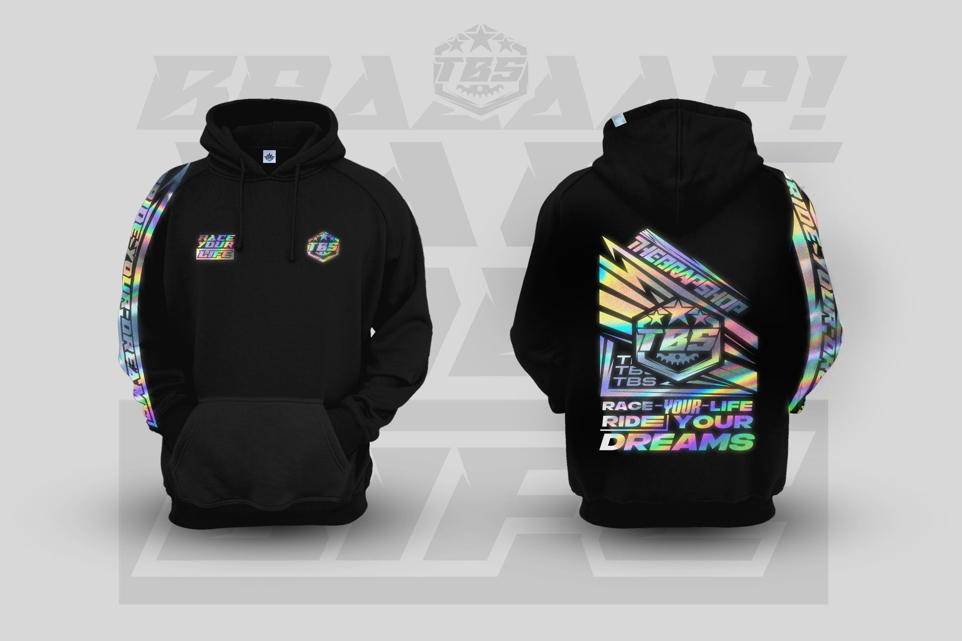 RACE YOUR LIFE HOODIES - HOLOGRAPHIC EDITION - Thebrapshop