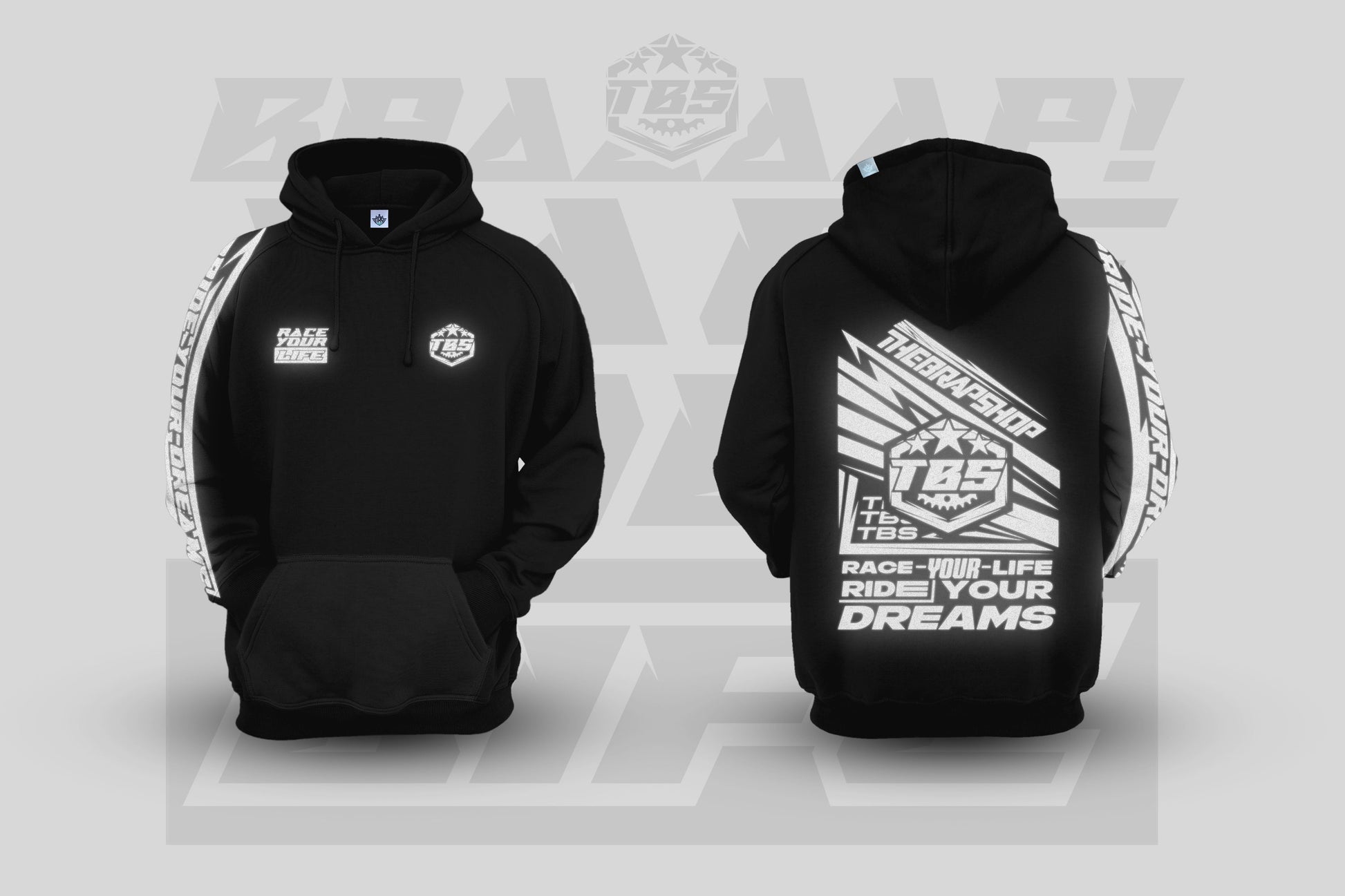 RACE YOUR LIFE HOODIES - REFLECTIVE EDITION - Thebrapshop