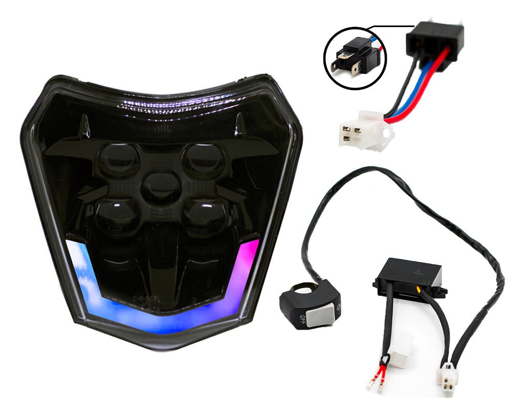RGB LED HEADLIGHT V2 SMOKED - Thebrapshop