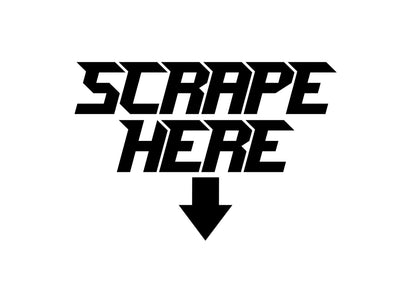 SCRAPE HERE STICKERS - Thebrapshop
