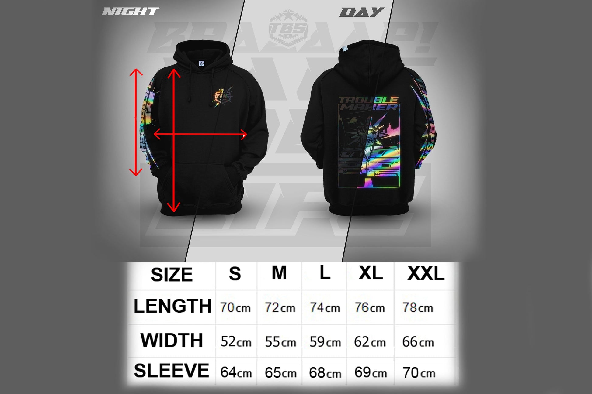 TROUBLEMAKER HOODIES - HOLOGRAPHIC EDITION - Thebrapshop