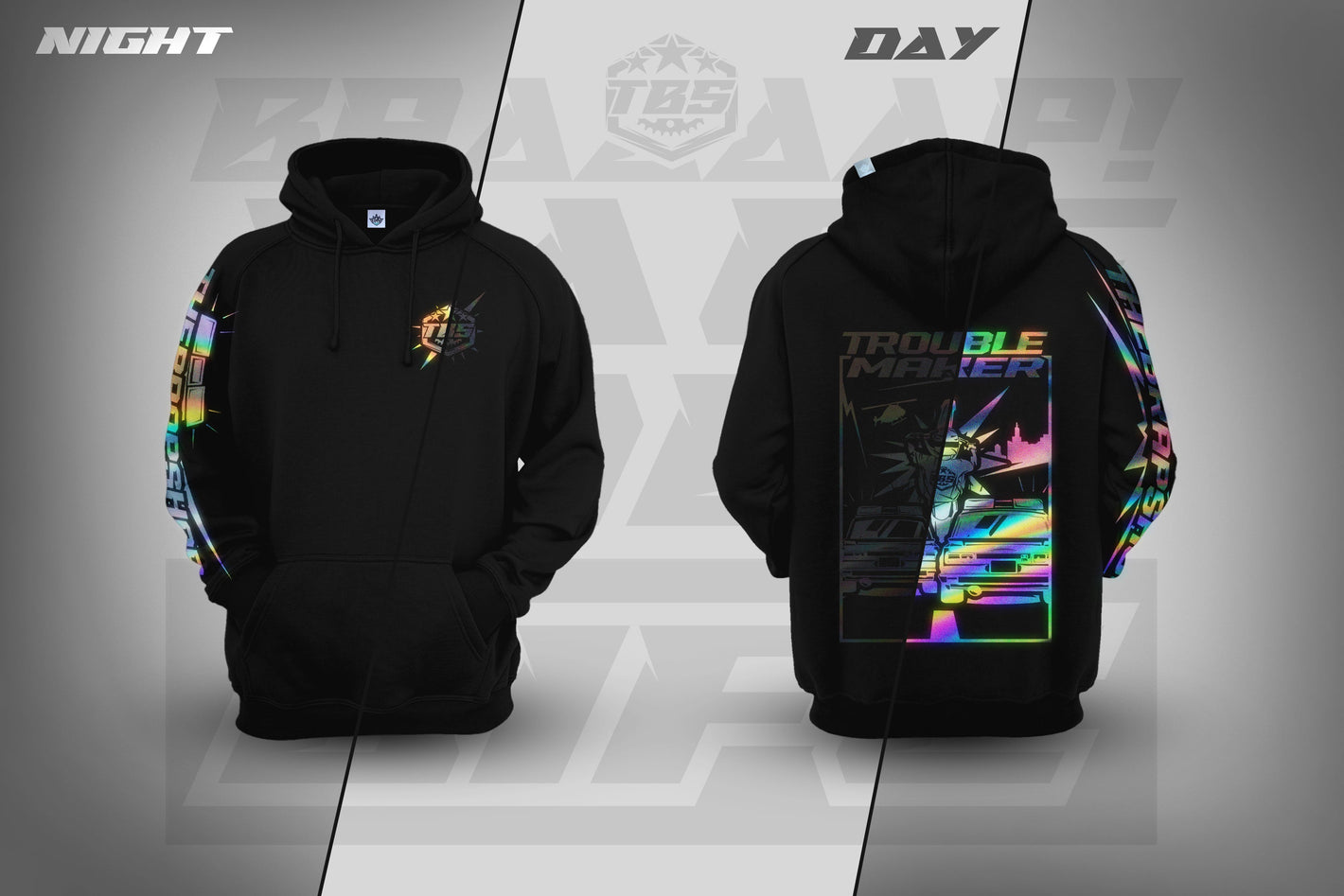 TROUBLEMAKER HOODIES - HOLOGRAPHIC EDITION - Thebrapshop