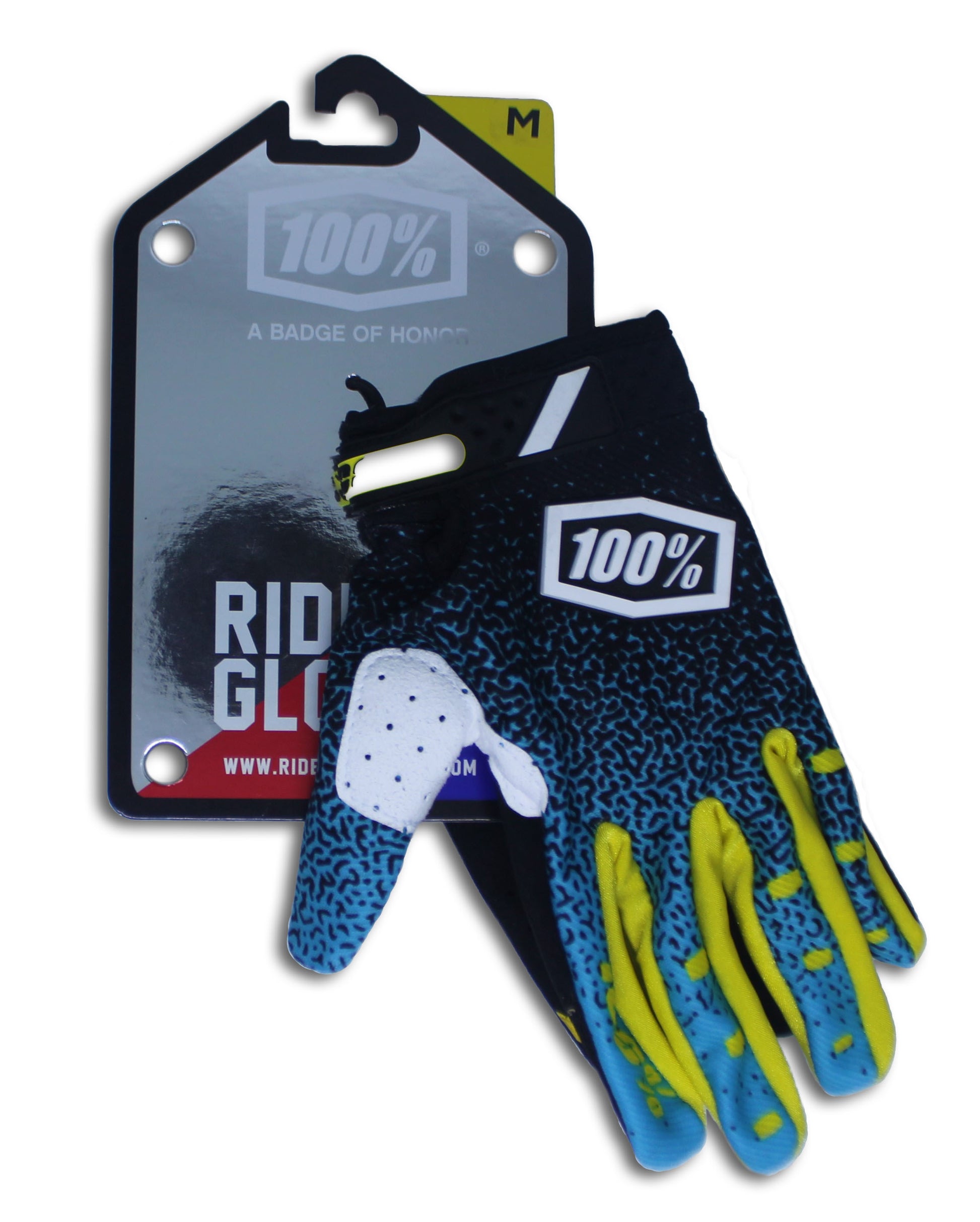 100% RIDEFIT GLOVES CYAN/BLACK - Thebrapshop