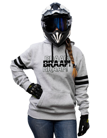 BRAAP! - GREY STRIPED HOODIES - Thebrapshop