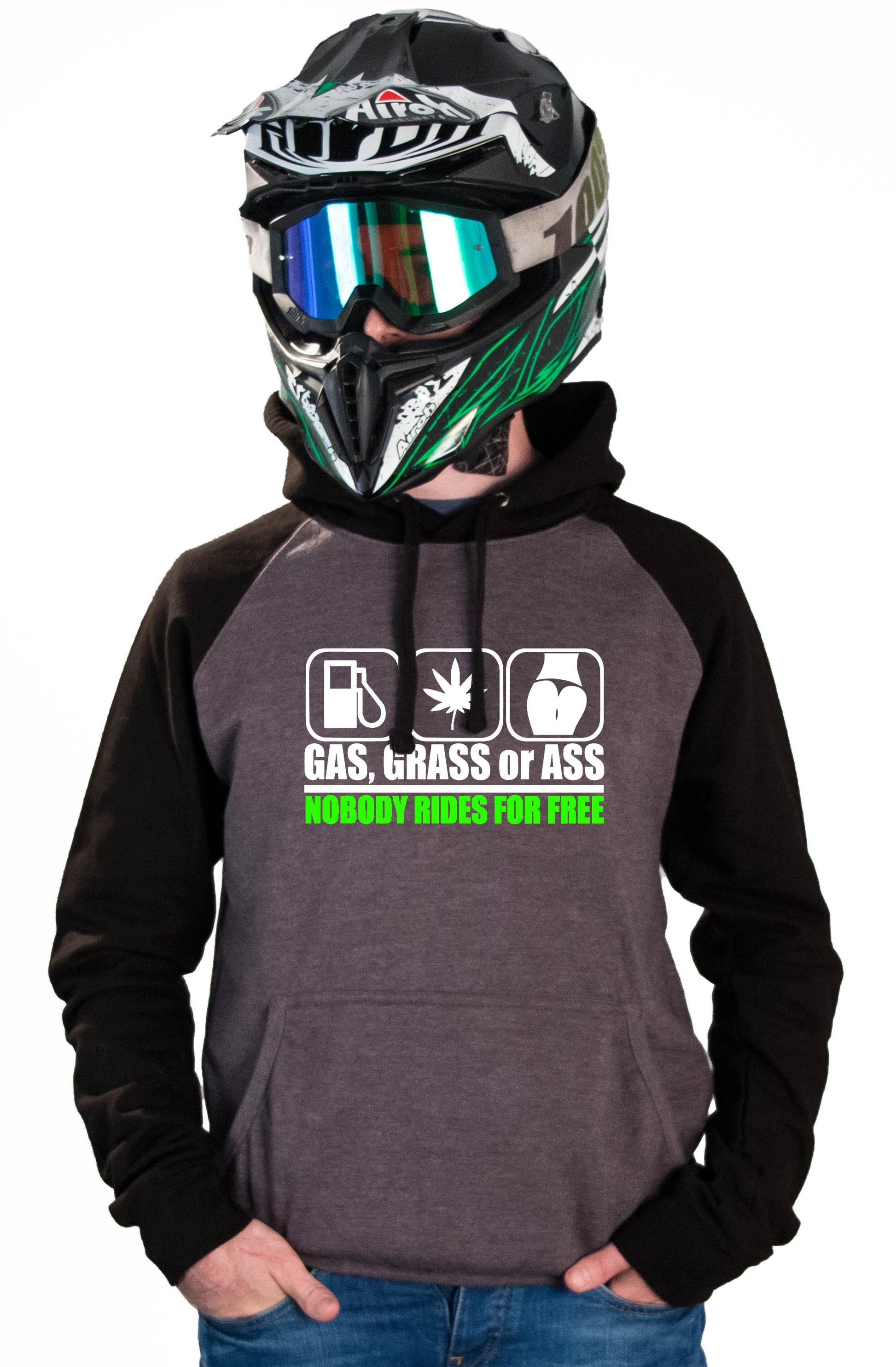 GAS GRASS OR ASS - CHARCOAL HOODIES - Thebrapshop