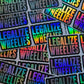LEGALIZE WHEELIES HOLOGRAPHIC STICKERS - Thebrapshop