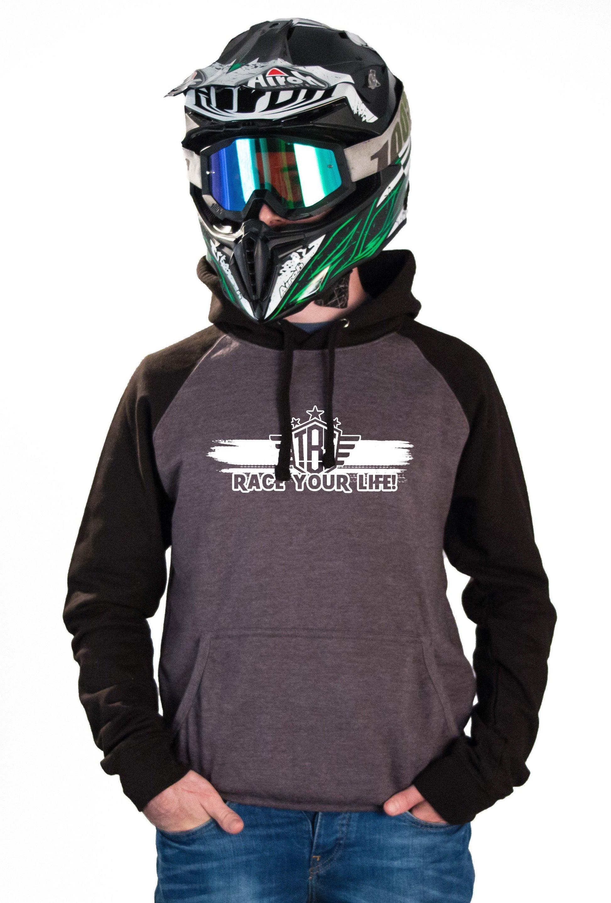 RACE YOUR LIFE! - CHARCOAL HOODIES - Thebrapshop