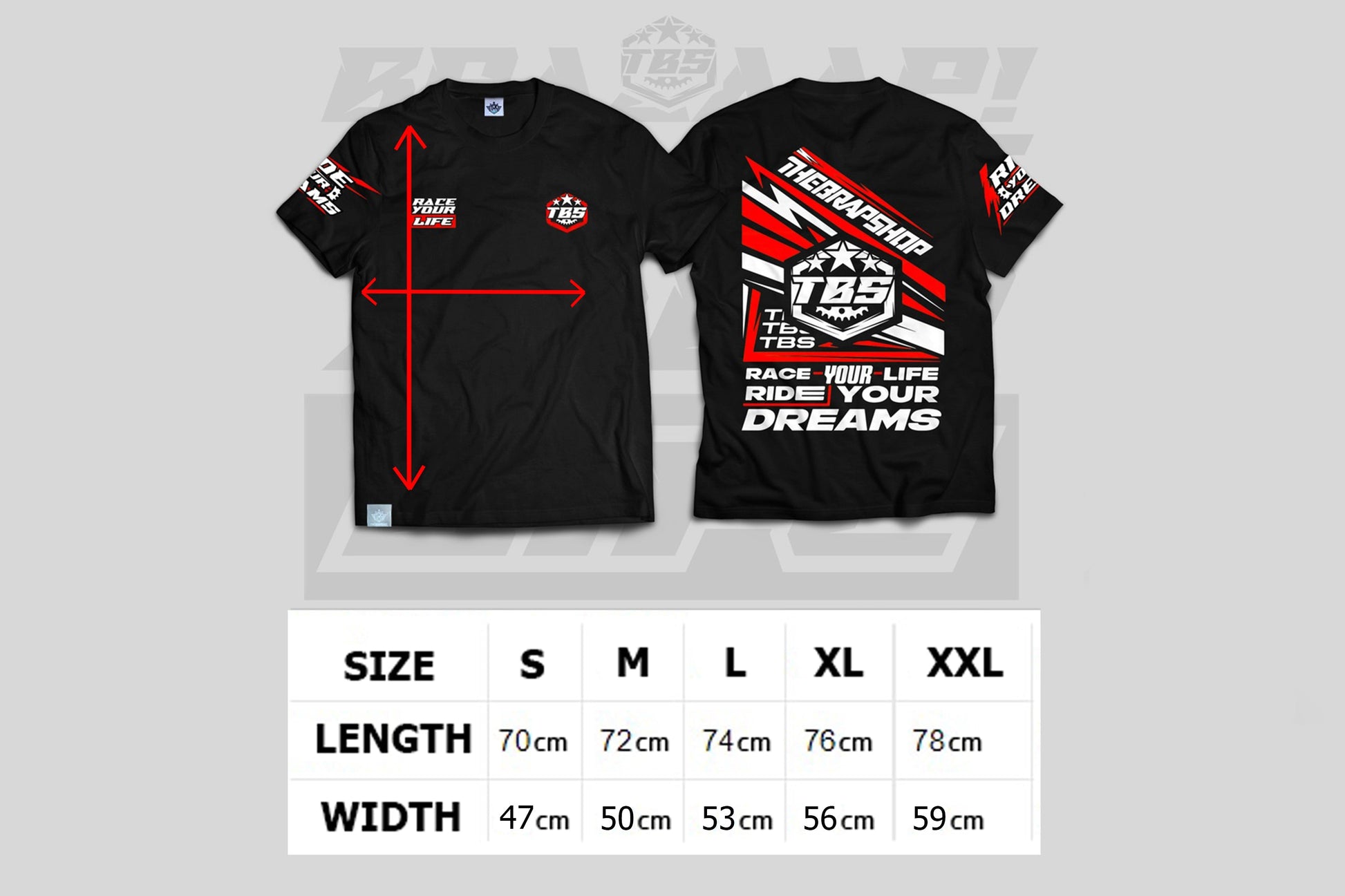 RACE YOUR LIFE T-SHIRTS - Thebrapshop