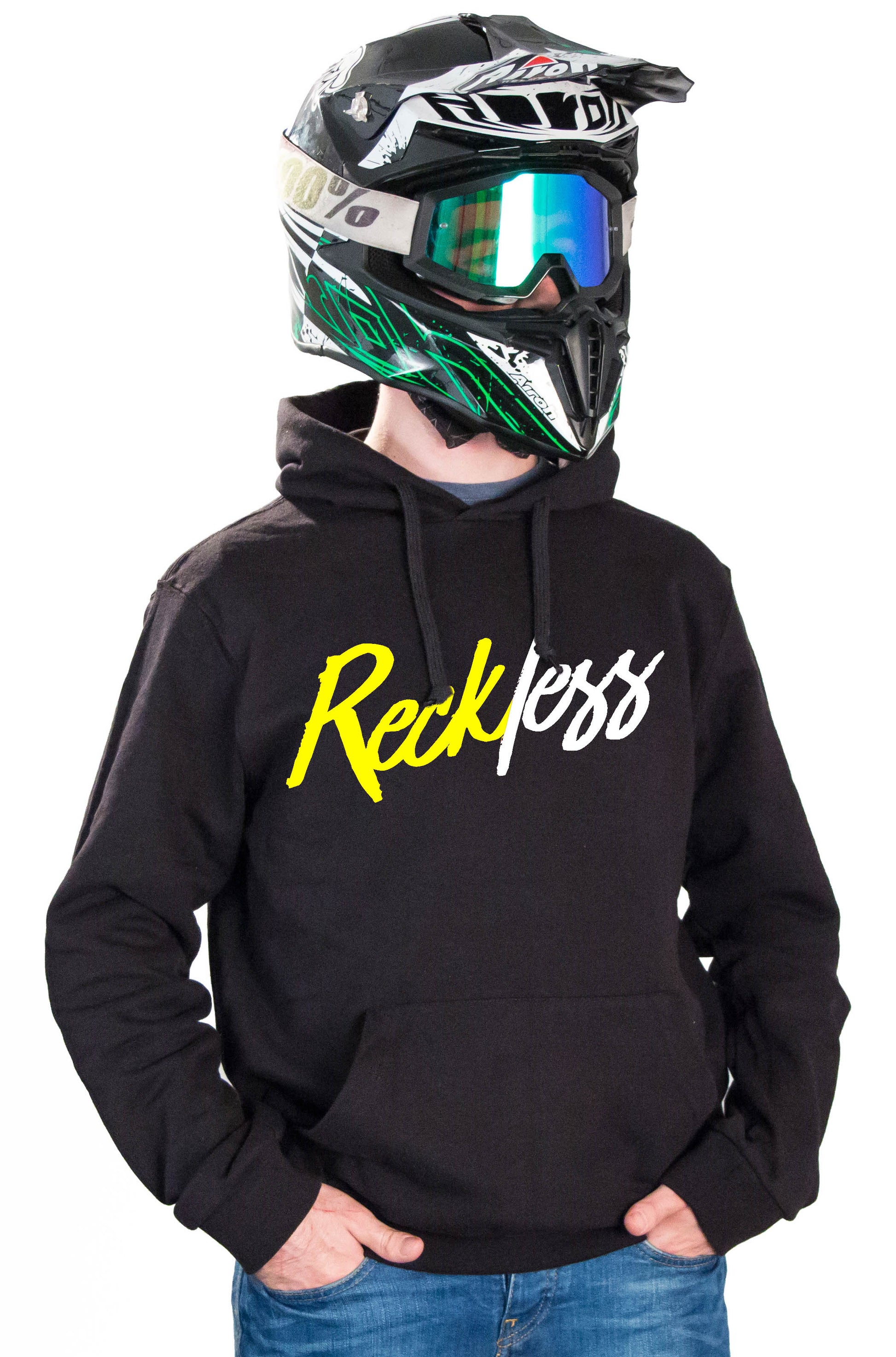 RECKLESS - BLACK HOODIES - Thebrapshop