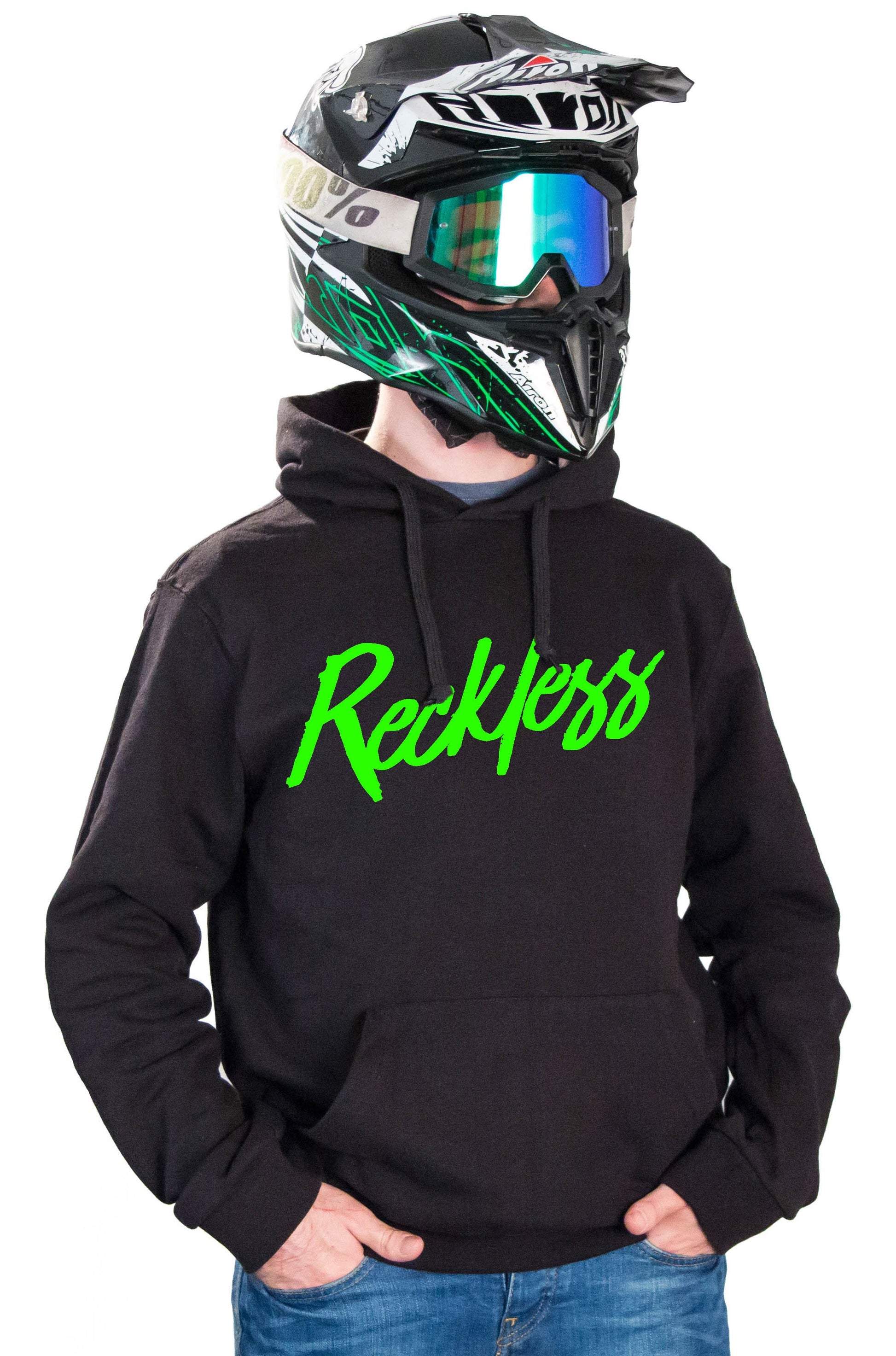 RECKLESS - BLACK HOODIES - Thebrapshop