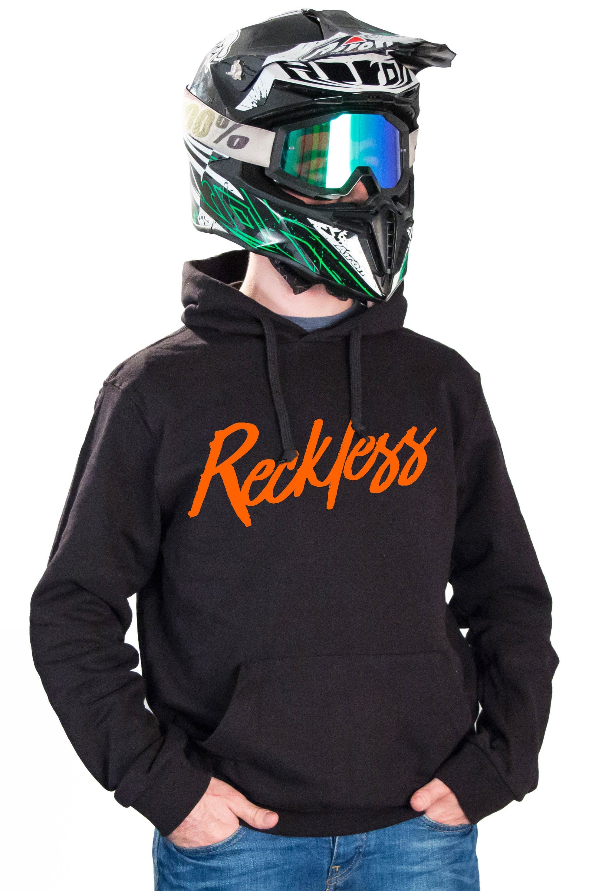 RECKLESS - BLACK HOODIES - Thebrapshop