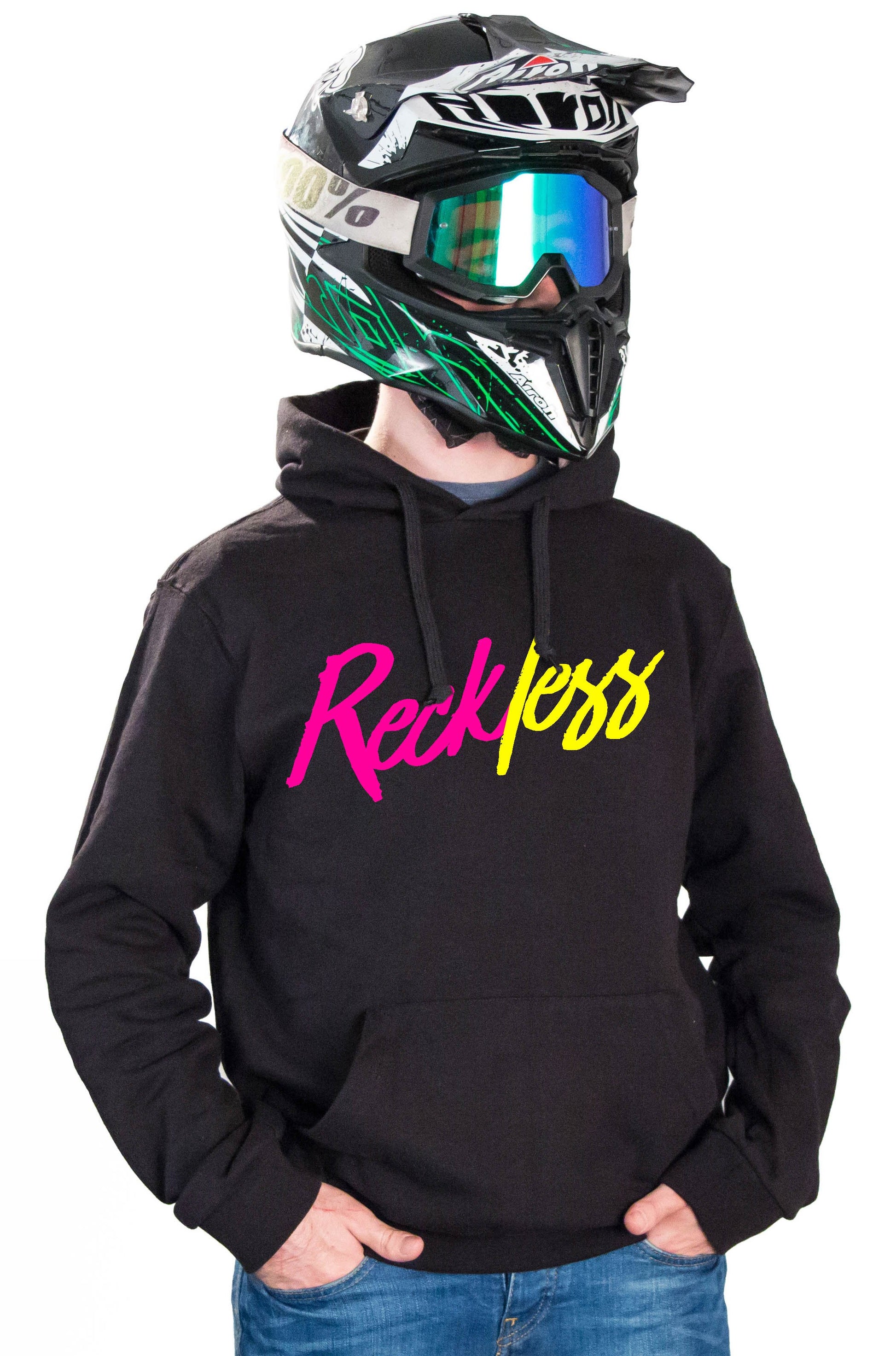 RECKLESS - BLACK HOODIES - Thebrapshop