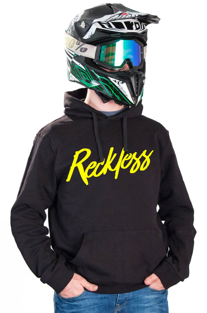 RECKLESS - BLACK HOODIES - Thebrapshop