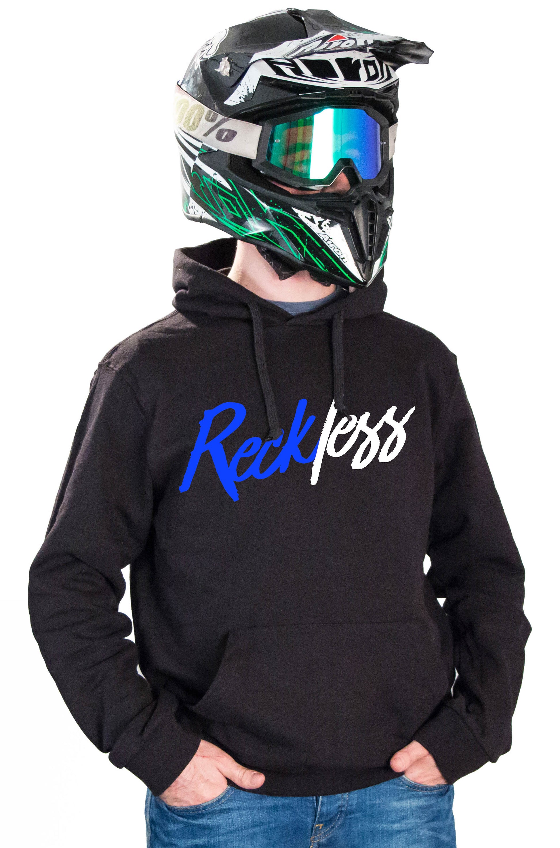 RECKLESS - BLACK HOODIES - Thebrapshop