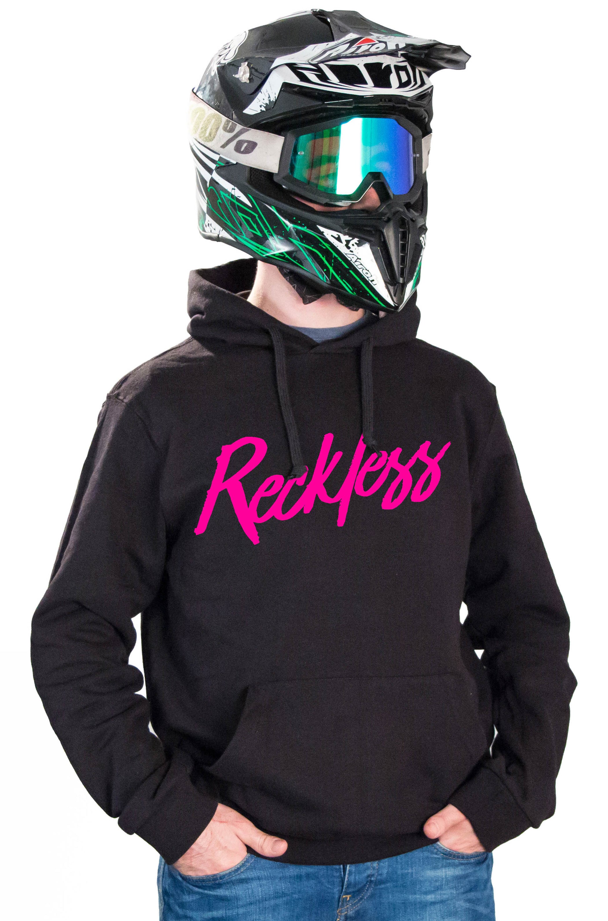RECKLESS - BLACK HOODIES - Thebrapshop