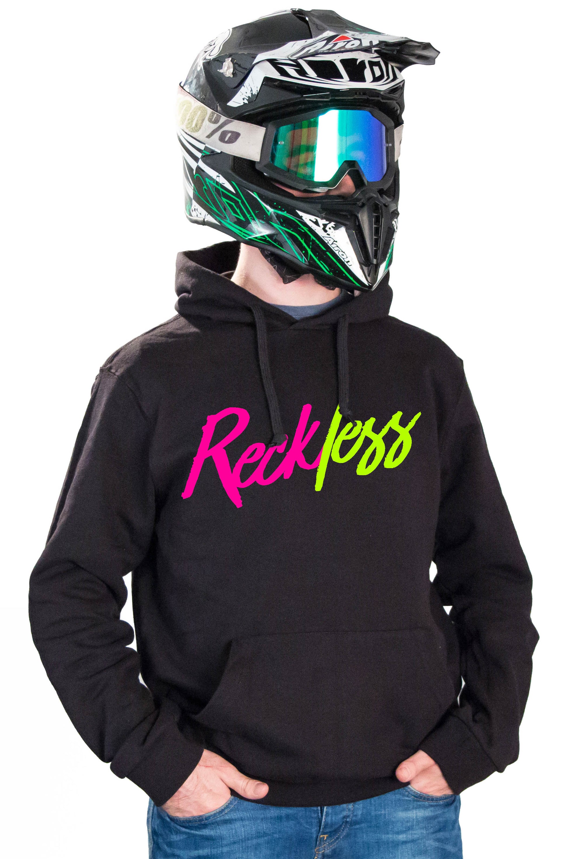 RECKLESS - BLACK HOODIES - Thebrapshop