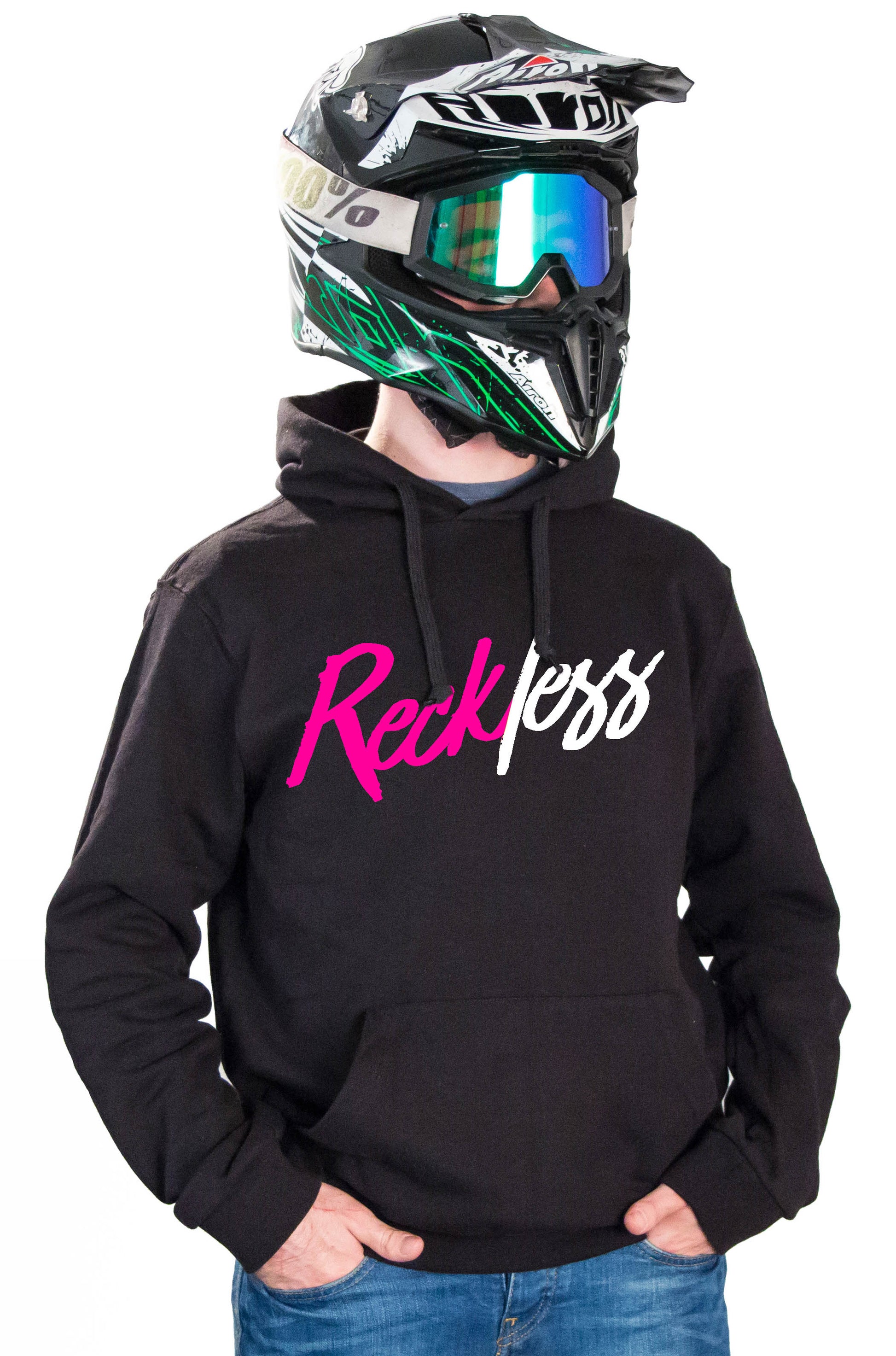 RECKLESS - BLACK HOODIES - Thebrapshop