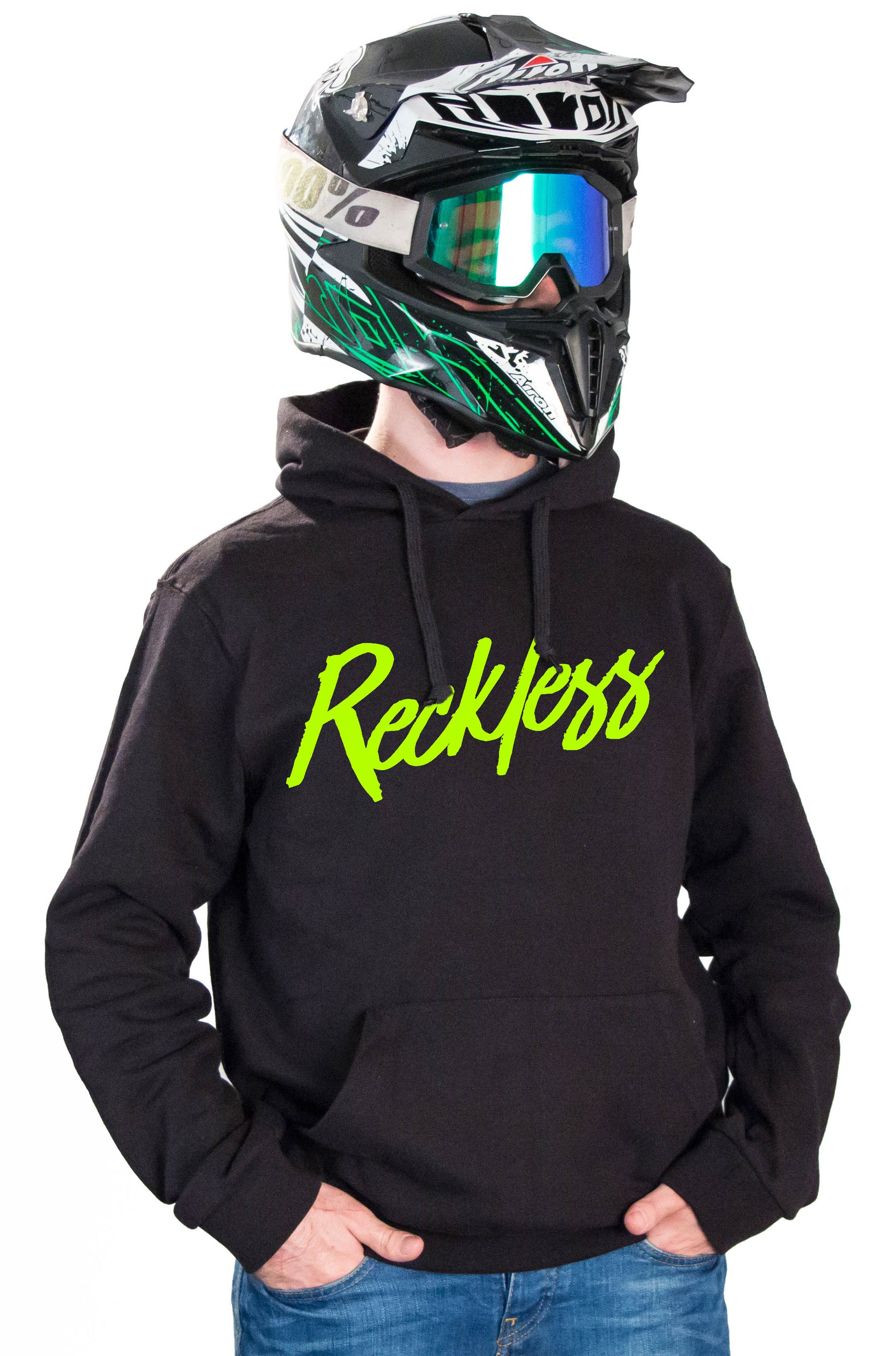 RECKLESS - BLACK HOODIES - Thebrapshop