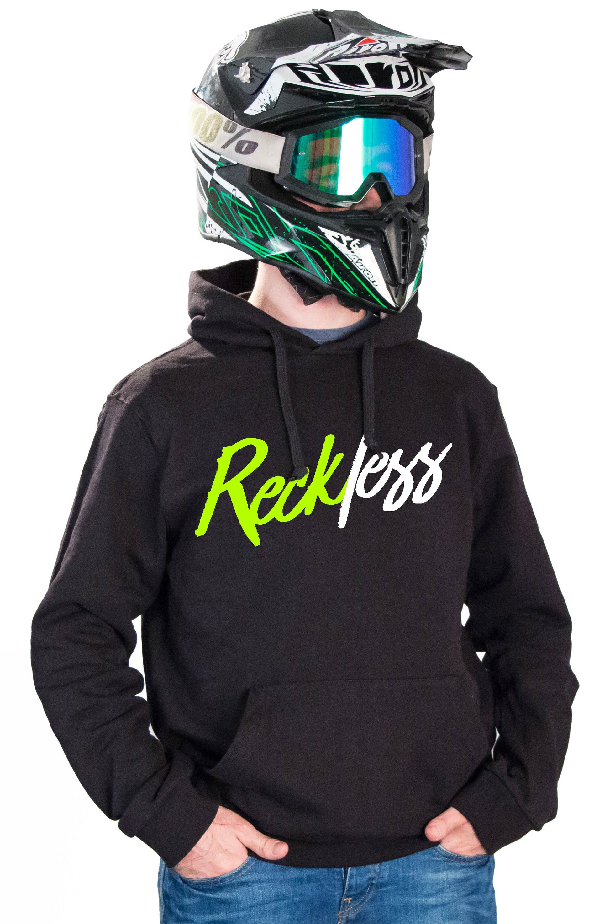 RECKLESS - BLACK HOODIES - Thebrapshop
