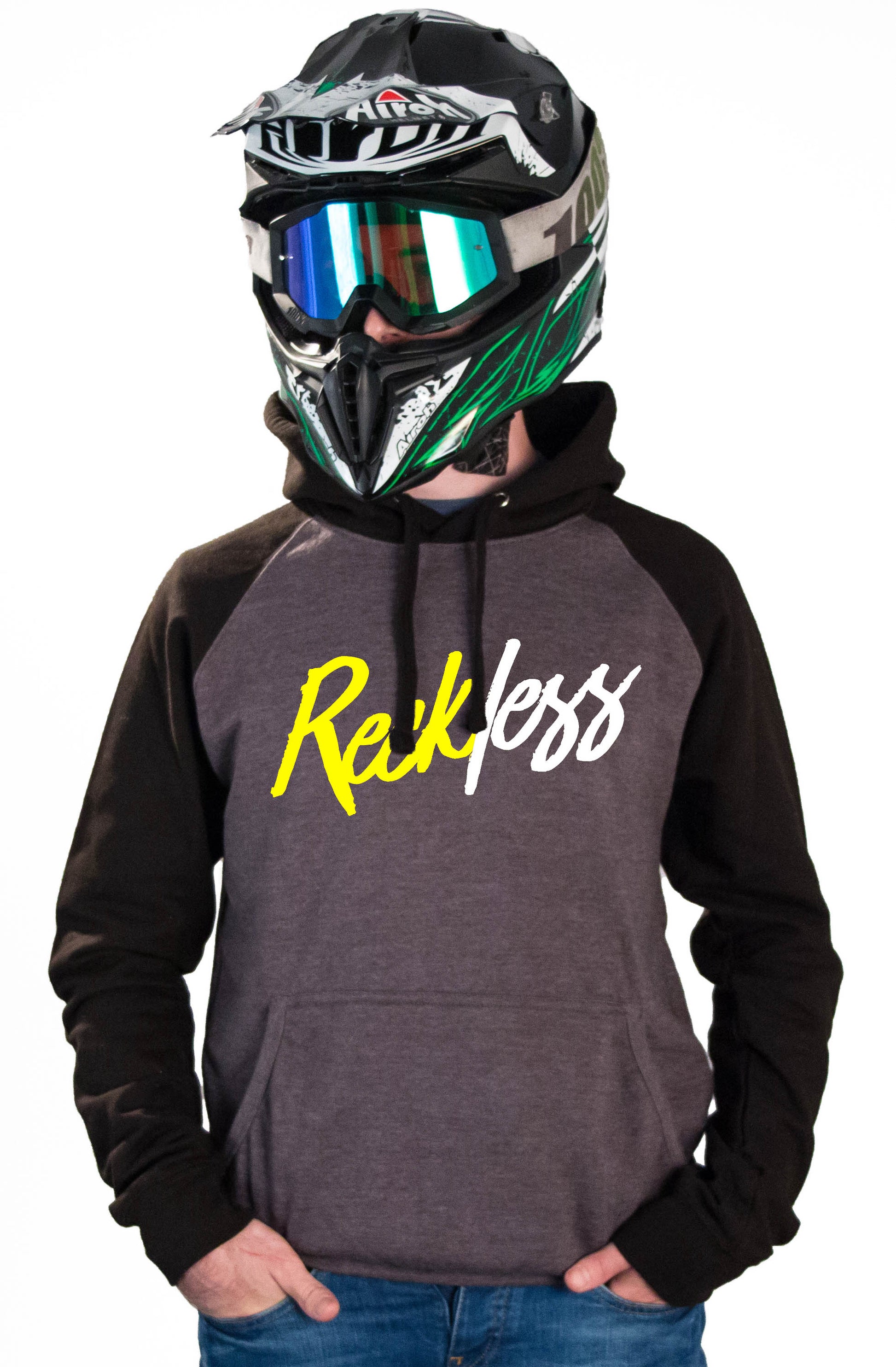 RECKLESS - CHARCOAL HOODIES - Thebrapshop